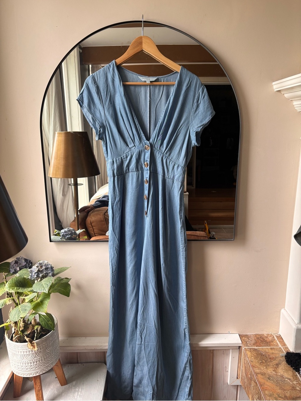 APRICOT | chambray jumpsuit | size 6